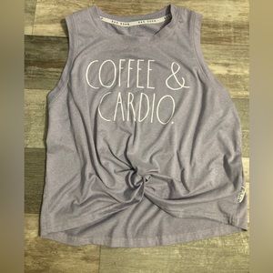 Lavender Cardio & Coffee tank top